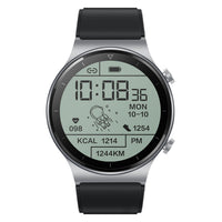 HKM-158547 Smart Watch with Heart Rate, Blood Pressure, and Blood Oxygen Monitoring - Bluetooth Connectivity, Touchscreen Interface, 1.3-Inch Display, Genuine Leather Strap