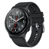 HKM-158547 Smart Watch with Heart Rate, Blood Pressure, and Blood Oxygen Monitoring - Bluetooth Connectivity, Touchscreen Interface, 1.3-Inch Display, Genuine Leather Strap