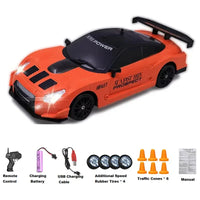 HKM-158611 1:24 Scale RC Mini Drift Car - 4WD Electric Remote Control for Indoor/Outdoor Fun, Ready-to-Go Model
