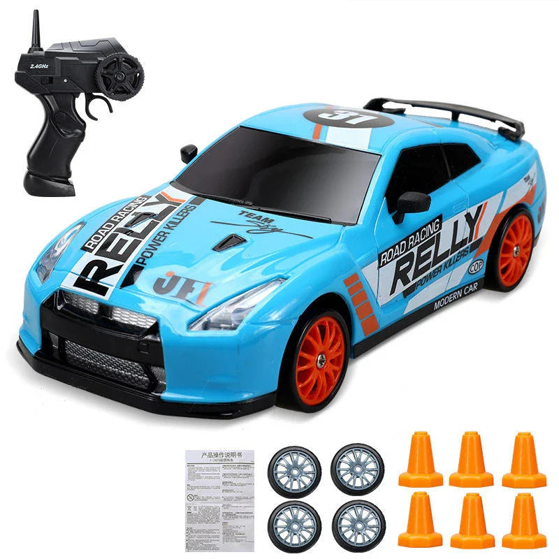 HKM-158611 1:24 Scale RC Mini Drift Car - 4WD Electric Remote Control for Indoor/Outdoor Fun, Ready-to-Go Model