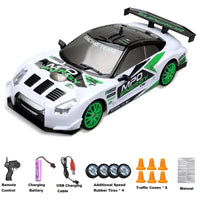 HKM-158611 1:24 Scale RC Mini Drift Car - 4WD Electric Remote Control for Indoor/Outdoor Fun, Ready-to-Go Model