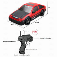 HKM-158611 1:24 Scale RC Mini Drift Car - 4WD Electric Remote Control for Indoor/Outdoor Fun, Ready-to-Go Model
