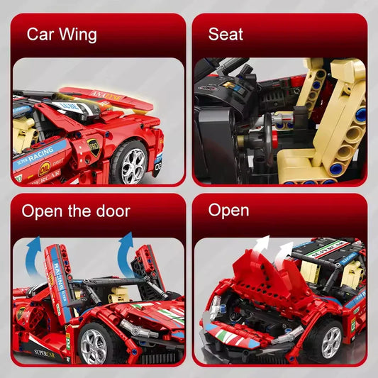 1:14 Speed Car Building Block Set for STEM Learning - 50 Piece Plastic Modeling Toy