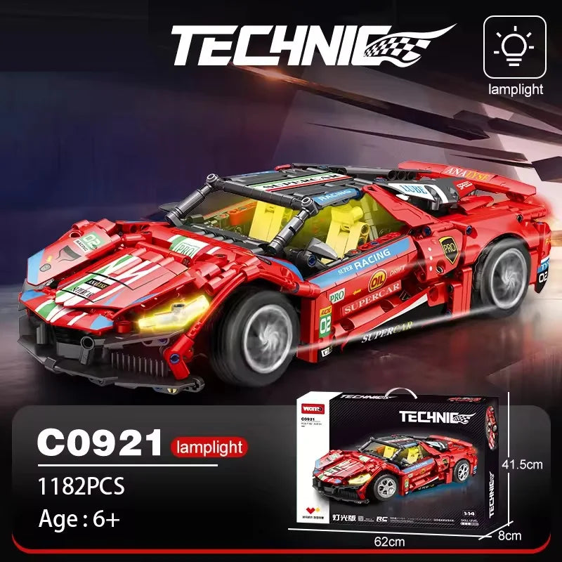 1:14 Speed Car Building Block Set for STEM Learning - 50 Piece Plastic Modeling Toy