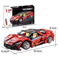 HKM-158675 1:14 Speed Car Building Block Set for STEM Learning - 50 Piece Plastic Modeling Toy