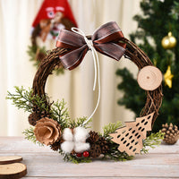 HKM-158803 Christmas Wreath for Door or Window - Plush Cloth and Plastic, 30cm