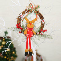 HKM-158803 Christmas Wreath for Door or Window - Plush Cloth and Plastic, 30cm