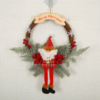 HKM-158803 Christmas Wreath for Door or Window - Plush Cloth and Plastic, 30cm