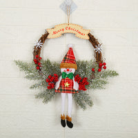HKM-158803 Christmas Wreath for Door or Window - Plush Cloth and Plastic, 30cm