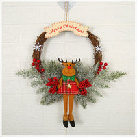 HKM-158803 Christmas Wreath for Door or Window - Plush Cloth and Plastic, 30cm