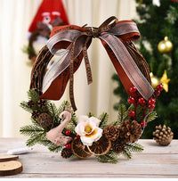 HKM-158803 Christmas Wreath for Door or Window - Plush Cloth and Plastic, 30cm
