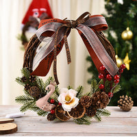 HKM-158803 Christmas Wreath for Door or Window - Plush Cloth and Plastic, 30cm