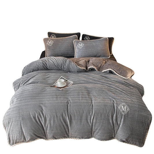 HKM-158867 Removable and Washable Pineapple Fleece Winter Quilt - Multiple Colors & Sizes Available
