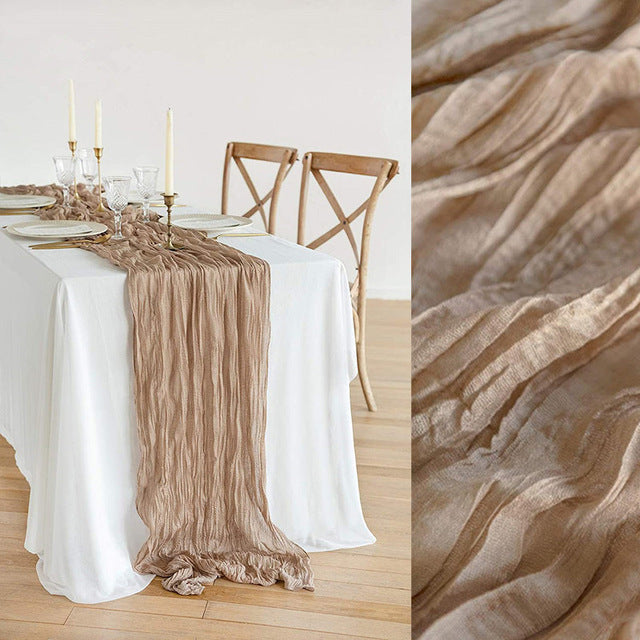 HKM-158995 Stylish Polyester Fiber Cloth Scarf Table Runner for Parties and Celebrations - Various Sizes and Colors Available