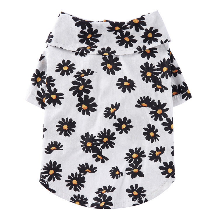 HKM-159059 Tropical Hawaiian Print Cotton Beach Shirt for Pets