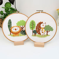 HKM-159123 Cute Cartoon Pet Embroidery DIY Kit - Cotton and Linen Fabric for Home Decoration