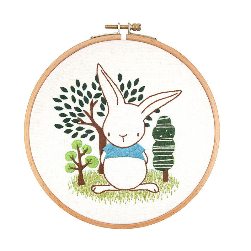 HKM-159123 Cute Cartoon Pet Embroidery DIY Kit - Cotton and Linen Fabric for Home Decoration