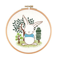 HKM-159123 Cute Cartoon Pet Embroidery DIY Kit - Cotton and Linen Fabric for Home Decoration