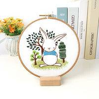 HKM-159123 Cute Cartoon Pet Embroidery DIY Kit - Cotton and Linen Fabric for Home Decoration