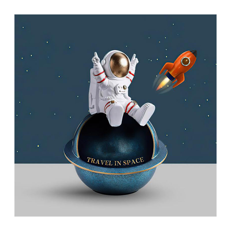 HKM-159187 Astronaut Canvas Art Poster - Modern Flat Oil Painting for Space Travel Decor