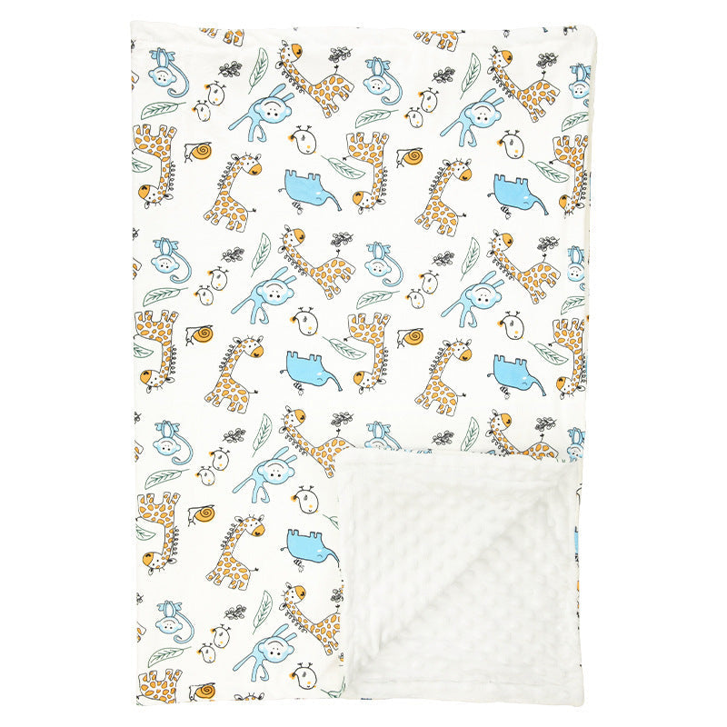 HKM-159187 Double Layer Plush Cartoon Blanket - Cozy Crystal Velvet Quilt for All Seasons (75 x 100cm)