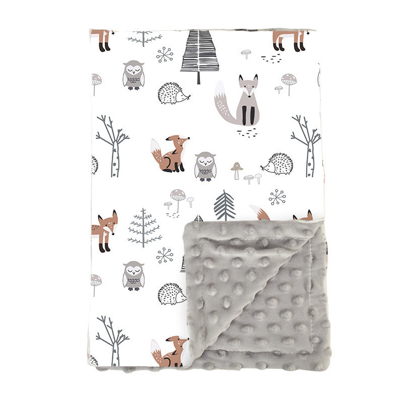 HKM-159187 Double Layer Plush Cartoon Blanket - Cozy Crystal Velvet Quilt for All Seasons (75 x 100cm)