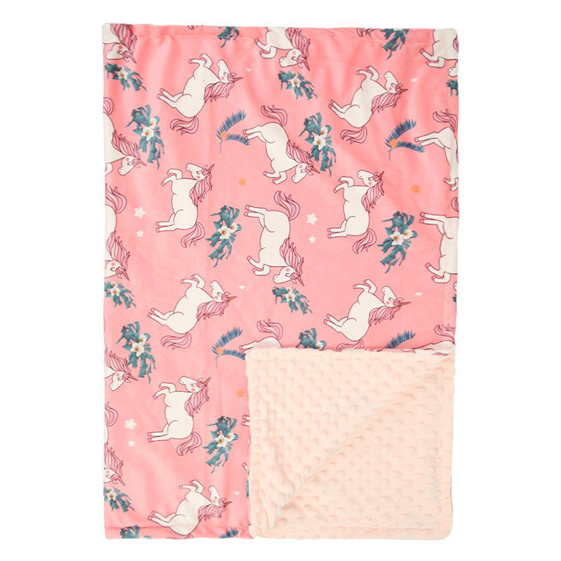 HKM-159187 Double Layer Plush Cartoon Blanket - Cozy Crystal Velvet Quilt for All Seasons (75 x 100cm)