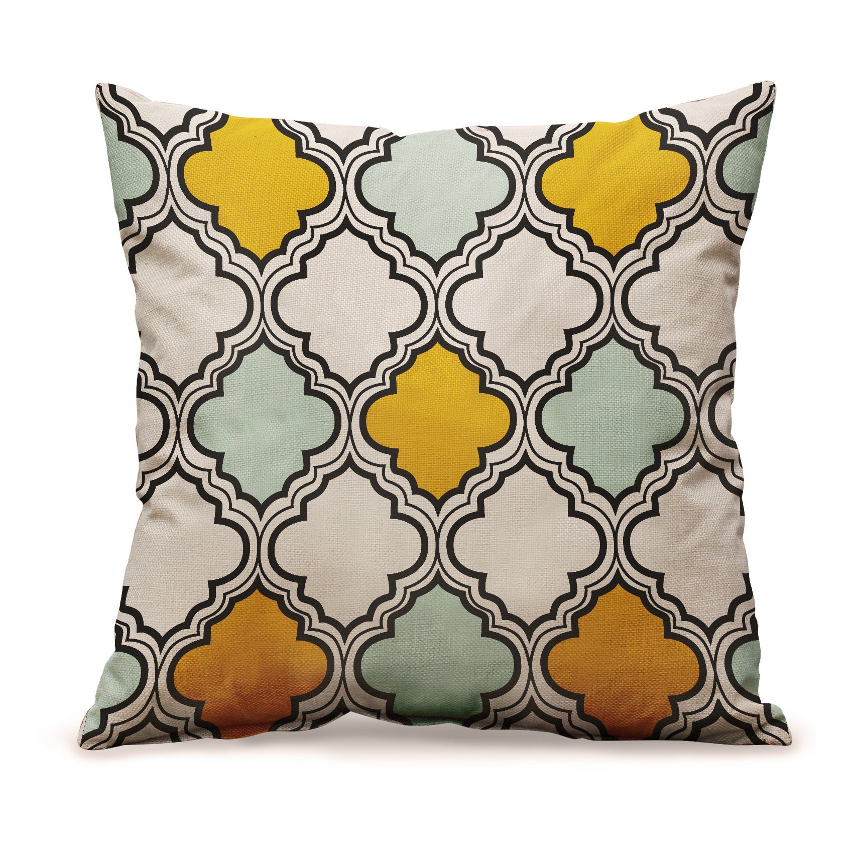 HKM-159315 Geometric Abstract Linen Cushion Cover for Sofa and Car - 45x45cm