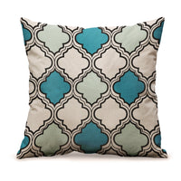 HKM-159315 Geometric Abstract Linen Cushion Cover for Sofa and Car - 45x45cm