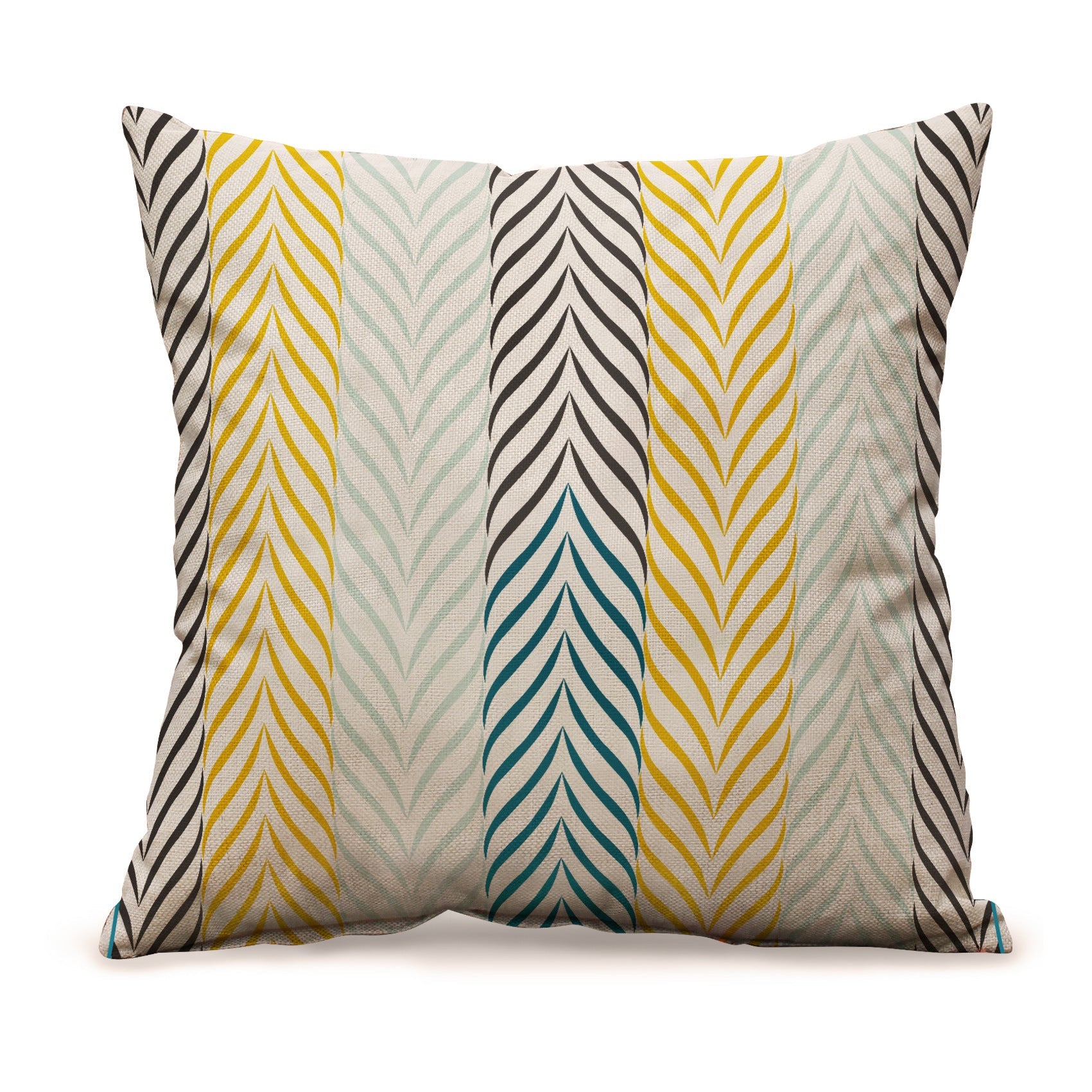 HKM-159315 Geometric Abstract Linen Cushion Cover for Sofa and Car - 45x45cm