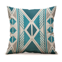 HKM-159315 Geometric Abstract Linen Cushion Cover for Sofa and Car - 45x45cm