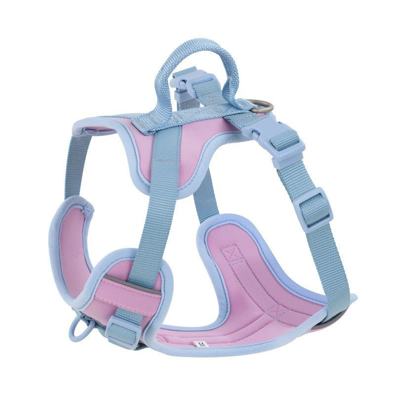 HKM-159379 Dog Chest Strap Leash with Adjustable Hand Holding Rope - Multiple Colors Available