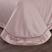 HKM-159507 High Density Jacquard Cotton Bedding Set - 4 Pieces in Pink, Grey, and Camel
