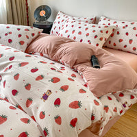 HKM-159507 Thickened Brushed Cartoon-Patterned Bedding Set - 3-Piece for Maternal and Child