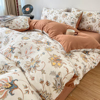 HKM-159507 Thickened Brushed Cartoon-Patterned Bedding Set - 3-Piece for Maternal and Child