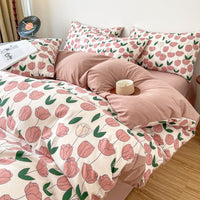 HKM-159507 Thickened Brushed Cartoon-Patterned Bedding Set - 3-Piece for Maternal and Child