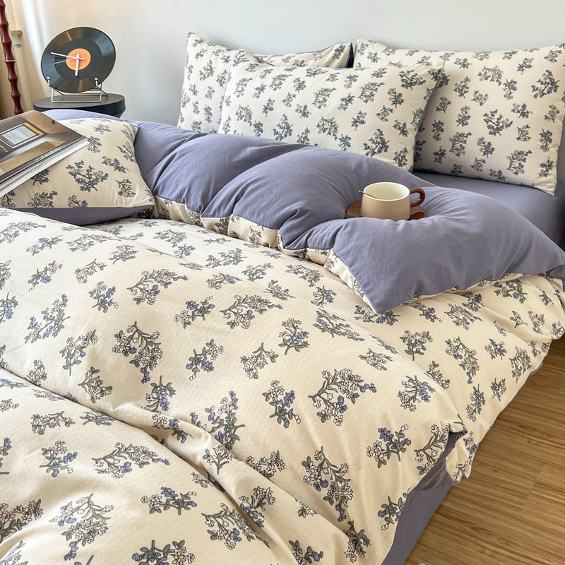 HKM-159507 Thickened Brushed Cartoon-Patterned Bedding Set - 3-Piece for Maternal and Child