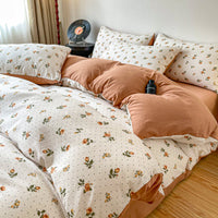 HKM-159507 Thickened Brushed Cartoon-Patterned Bedding Set - 3-Piece for Maternal and Child
