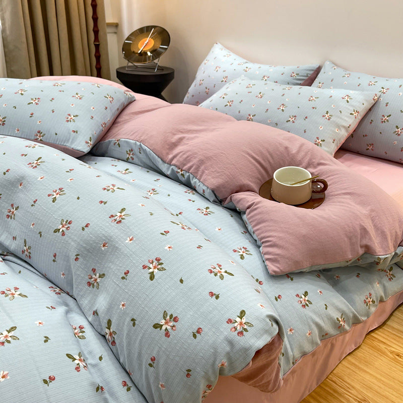 HKM-159507 Thickened Brushed Cartoon-Patterned Bedding Set - 3-Piece for Maternal and Child