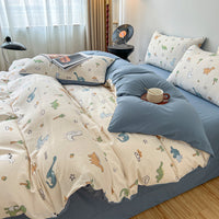 HKM-159507 Thickened Brushed Cartoon-Patterned Bedding Set - 3-Piece for Maternal and Child