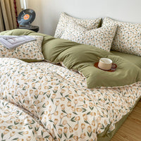 HKM-159507 Thickened Brushed Cartoon-Patterned Bedding Set - 3-Piece for Maternal and Child