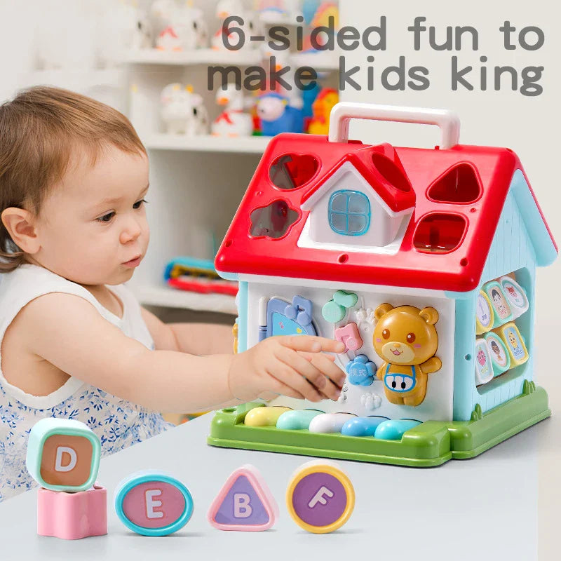 KTX-159763 Musical Activity Cube for Toddlers with Light and Sound - Educational Play Block for Learning Fun
