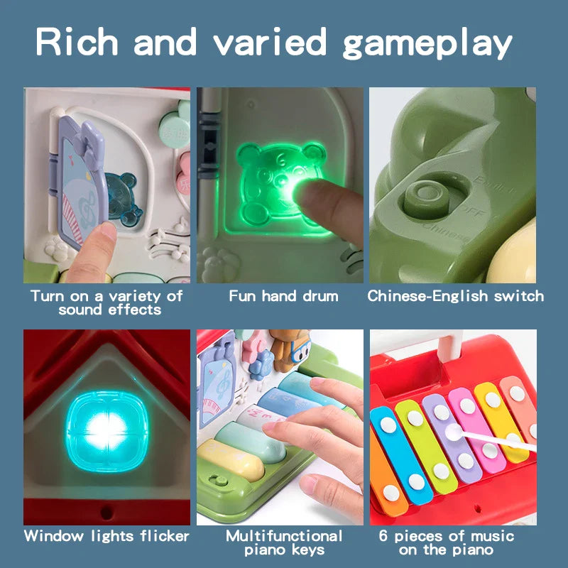 KTX-159763 Musical Activity Cube for Toddlers with Light and Sound - Educational Play Block for Learning Fun