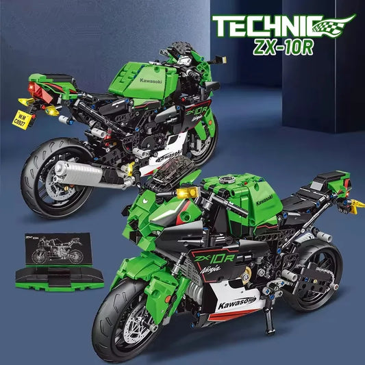1/6 Scale Motorcycle Building Block Set - 50 Piece Construction Toy for Ages 2 and Up