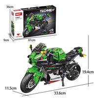 HKM-159827 1/6 Scale Motorcycle Building Block Set - 50 Piece Construction Toy for Ages 2 and Up
