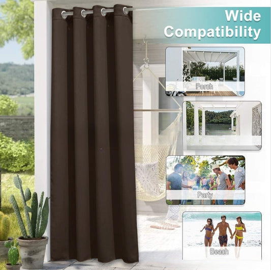 HKM-159891 Outdoor Solid Color Waterproof UV Protection Black Silk Shading Curtain - Modern Style, Multiple Sizes