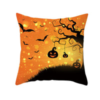 HKM-160019 Halloween Devil Print Pillow Cover - 45x45cm Polyester Cushion Case