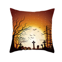 HKM-160019 Halloween Devil Print Pillow Cover - 45x45cm Polyester Cushion Case
