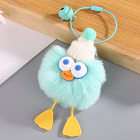 HKM-160019 Plush Duckling Keychain – Soft Fur Ball Pendant for Bags, Backpacks, and Keys