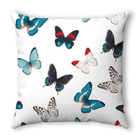 HKM-160019 Watercolor Butterfly Print Soft Linen Pillowcase 45x45CM